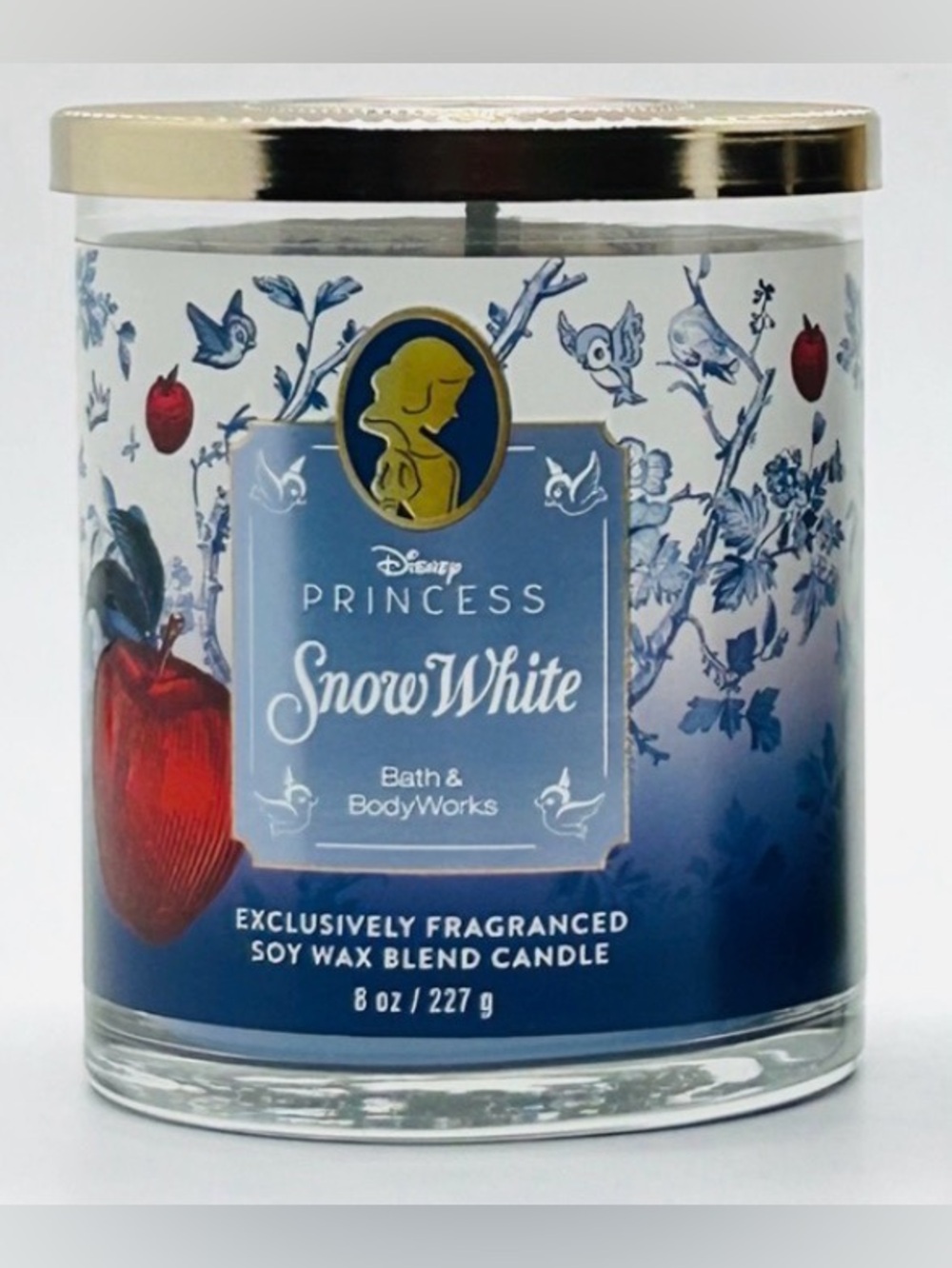 Bath & Body Works Blue & Gold Princess Snow White Single Wick Candle